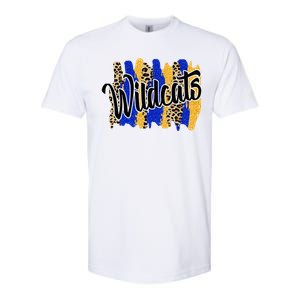 Wildcats Swash Blue Yellow School Spirit Softstyle CVC T-Shirt