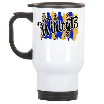 Wildcats Swash Blue Yellow School Spirit Stainless Steel Travel Mug