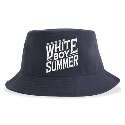 White Summer Boating Funny Summer Humor Sustainable Bucket Hat