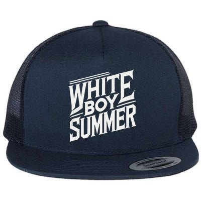 White Summer Boating Funny Summer Humor Flat Bill Trucker Hat