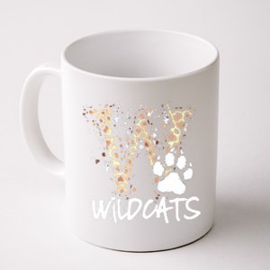 Wildcats Spirit Bold Letter W And Paw Print Coffee Mug