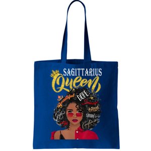 Wo Sagittarius Black Queen Birthday Zodiac Gift Tote Bag