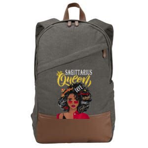 Wo Sagittarius Black Queen Birthday Zodiac Gift Cotton Canvas Backpack