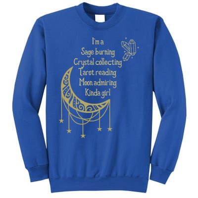 Wiccan Sage Burning Moon Crystals Tarot Occult Witch Gift Sweatshirt