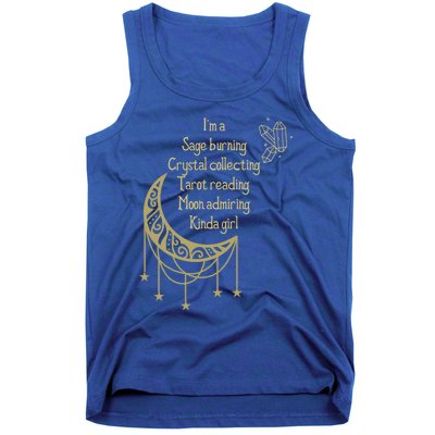 Wiccan Sage Burning Moon Crystals Tarot Occult Witch Gift Tank Top