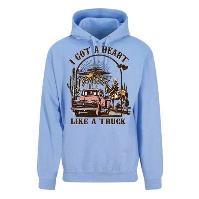 Western Sunset Cowgirl I Got A Heart Like A Truck Unisex Surf Hoodie