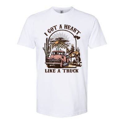 Western Sunset Cowgirl I Got A Heart Like A Truck Softstyle CVC T-Shirt