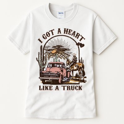 Western Sunset Cowgirl I Got A Heart Like A Truck Tall T-Shirt