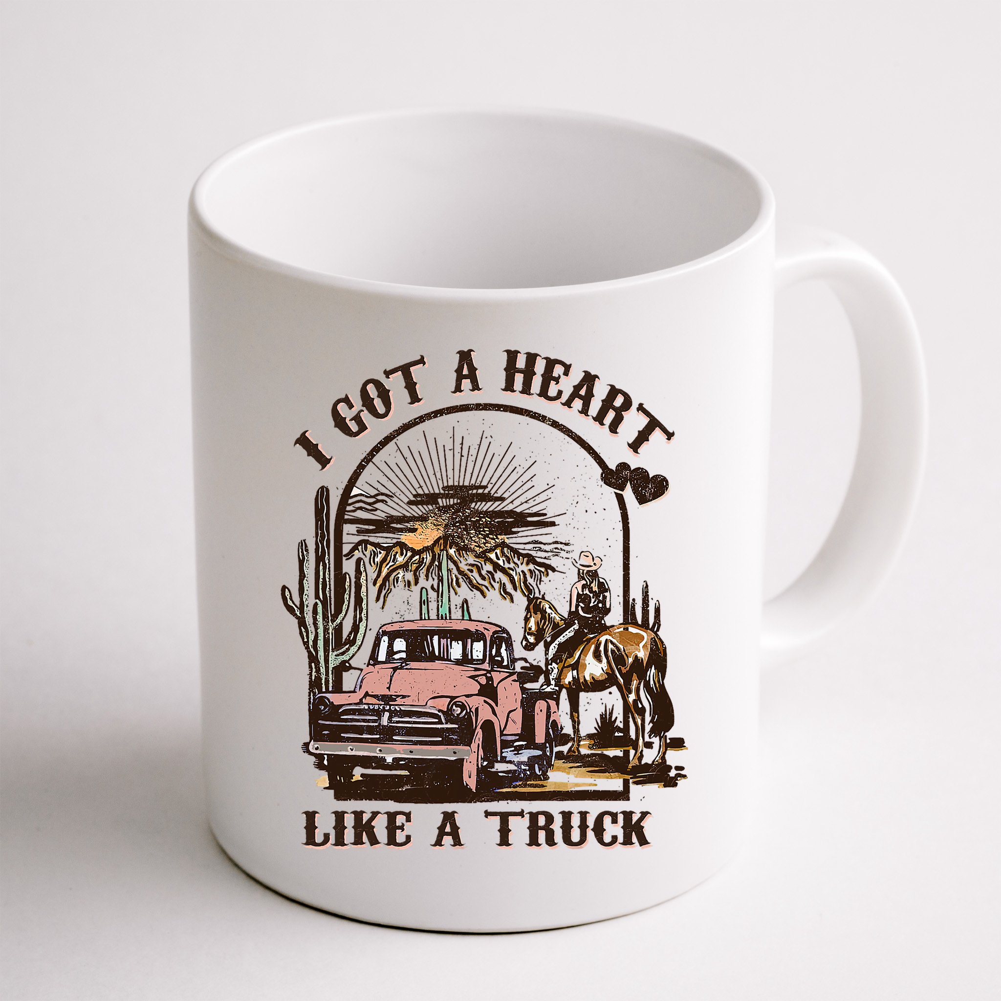 Western Sunset Cowgirl I Got A Heart Like A Truck Mug