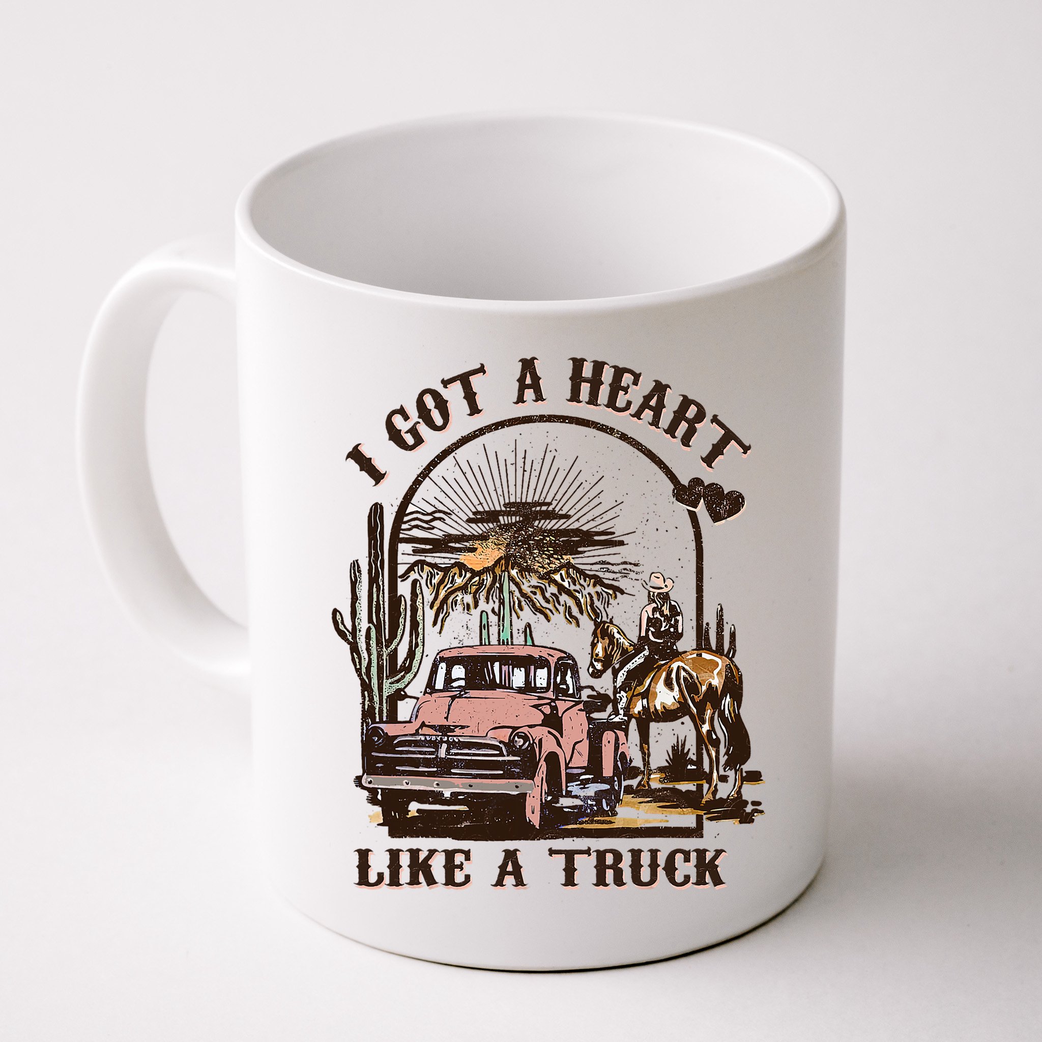 Western Sunset Cowgirl I Got A Heart Like A Truck Mug