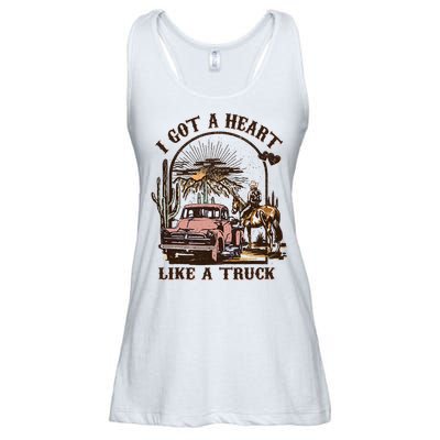 Western Sunset Cowgirl I Got A Heart Like A Truck Ladies Essential Flowy Tank
