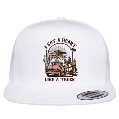 Western Sunset Cowgirl I Got A Heart Like A Truck Flatbill Hat