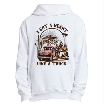 Western Sunset Cowgirl I Got A Heart Like A Truck Urban Pullover Hoodie