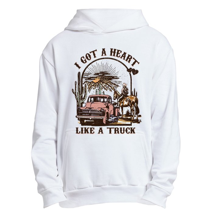 Western Sunset Cowgirl I Got A Heart Like A Truck Urban Pullover Hoodie