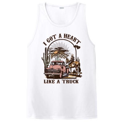 Western Sunset Cowgirl I Got A Heart Like A Truck PosiCharge Competitor Tank