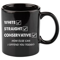 White Straight Conservative 11oz C Handle Ceramic Mug