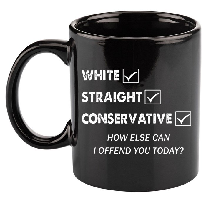 White Straight Conservative 11oz C Handle Ceramic Mug