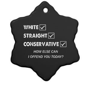 White Straight Conservative Ceramic Star Ornament