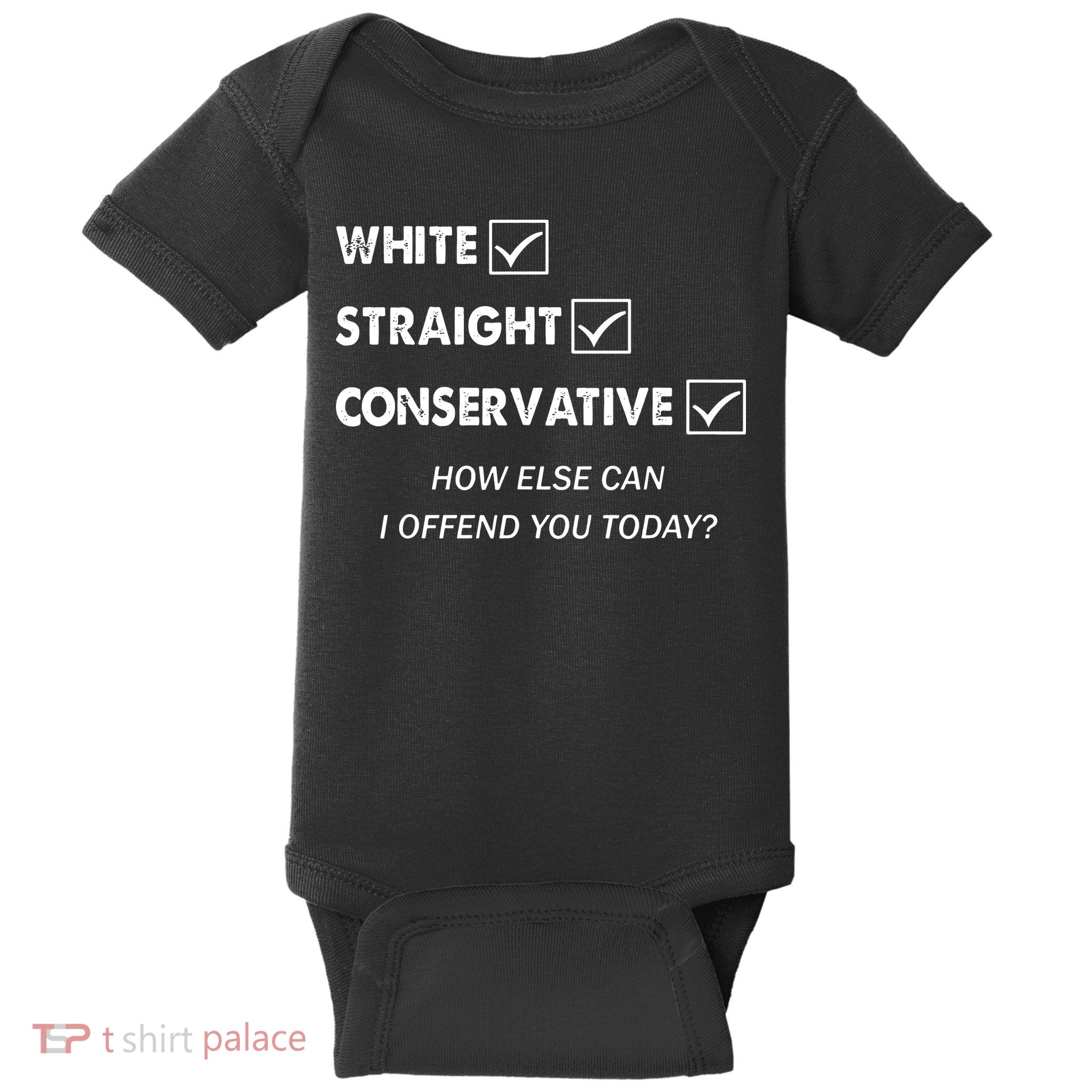 White Straight Conservative Baby Bodysuit