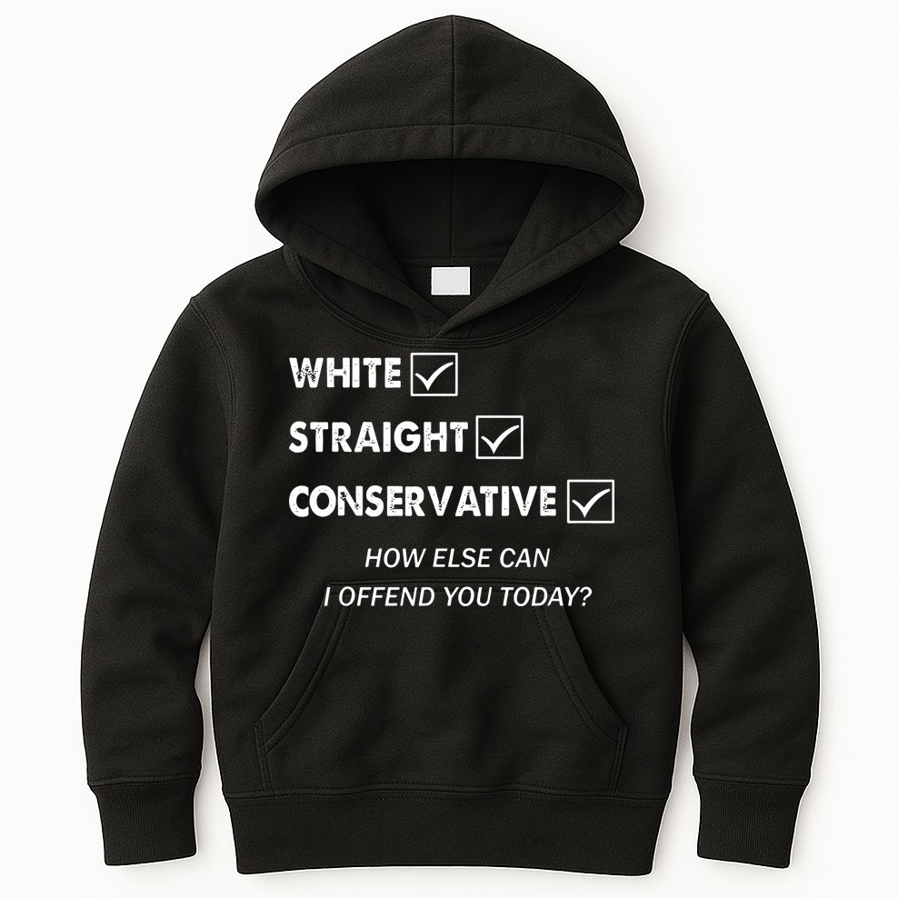 White Straight Conservative Kids Hoodie