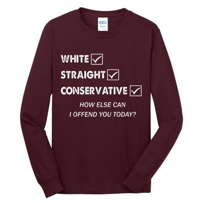 White Straight Conservative Tall Long Sleeve T-Shirt