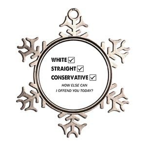 White Straight Conservative Metallic Star Ornament