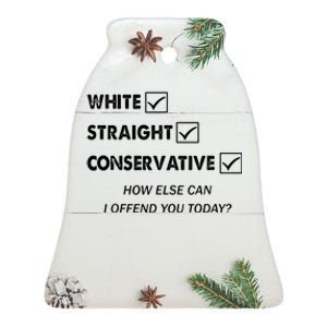 White Straight Conservative Ceramic Bell Ornament