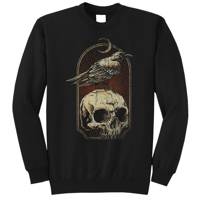 Witch Scary Crow Ghoulish Skull Moon Raven Sweatshirt