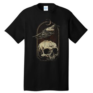 Witch Scary Crow Ghoulish Skull Moon Raven Tall T-Shirt