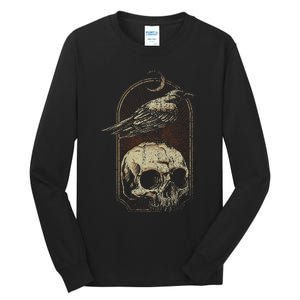 Witch Scary Crow Ghoulish Skull Moon Raven Tall Long Sleeve T-Shirt