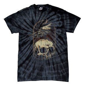 Witch Scary Crow Ghoulish Skull Moon Raven Tie-Dye T-Shirt