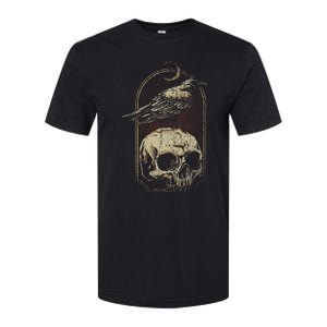 Witch Scary Crow Ghoulish Skull Moon Raven Softstyle CVC T-Shirt