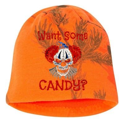 WANT SOME CANDY Scary Distressed Evil Clown Halloween Gift Kati - Camo Knit Beanie