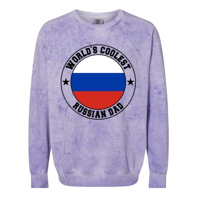 World S Coolest Russian Dad Russian Dad Gift Colorblast Crewneck Sweatshirt