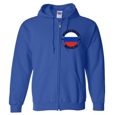 World S Coolest Russian Dad Russian Dad Gift Full Zip Hoodie