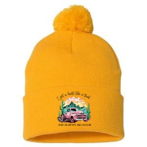 Western Sunset Cowgirl I Got A Heart Like A Truck Pom Pom 12in Knit Beanie