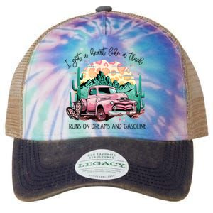 Western Sunset Cowgirl I Got A Heart Like A Truck Legacy Tie Dye Trucker Hat