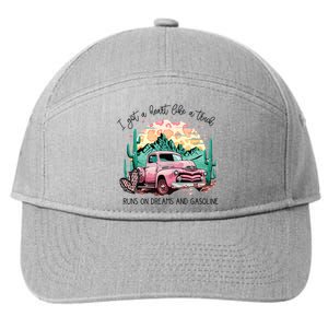 Western Sunset Cowgirl I Got A Heart Like A Truck 7-Panel Snapback Hat