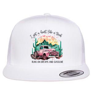 Western Sunset Cowgirl I Got A Heart Like A Truck Flat Bill Trucker Hat