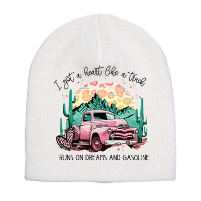 Western Sunset Cowgirl I Got A Heart Like A Truck Short Acrylic Beanie