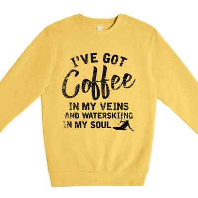 Water Ski Coffee Soul Water Skiing Gift Premium Crewneck Sweatshirt