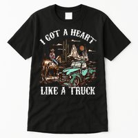 Western Sunset Cow I Got A Heart Like A Truck Vintage Tall T-Shirt