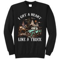 Western Sunset Cow I Got A Heart Like A Truck Vintage Tall Sweatshirt