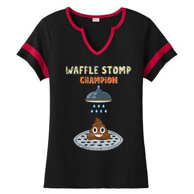 Waffle Stomp Champion Turd Poop In Shower With Pride Ladies Halftime Notch Neck Tee