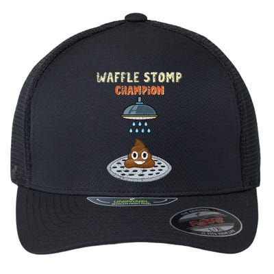 Waffle Stomp Champion Turd Poop In Shower With Pride Flexfit Unipanel Trucker Cap