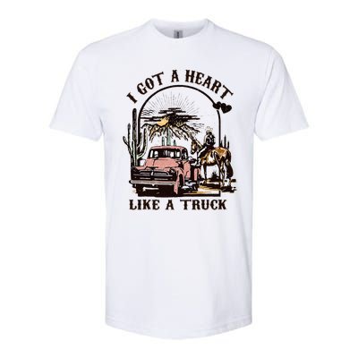 Western Sunset Cowgirl I Got A Heart Like A Truck Softstyle CVC T-Shirt