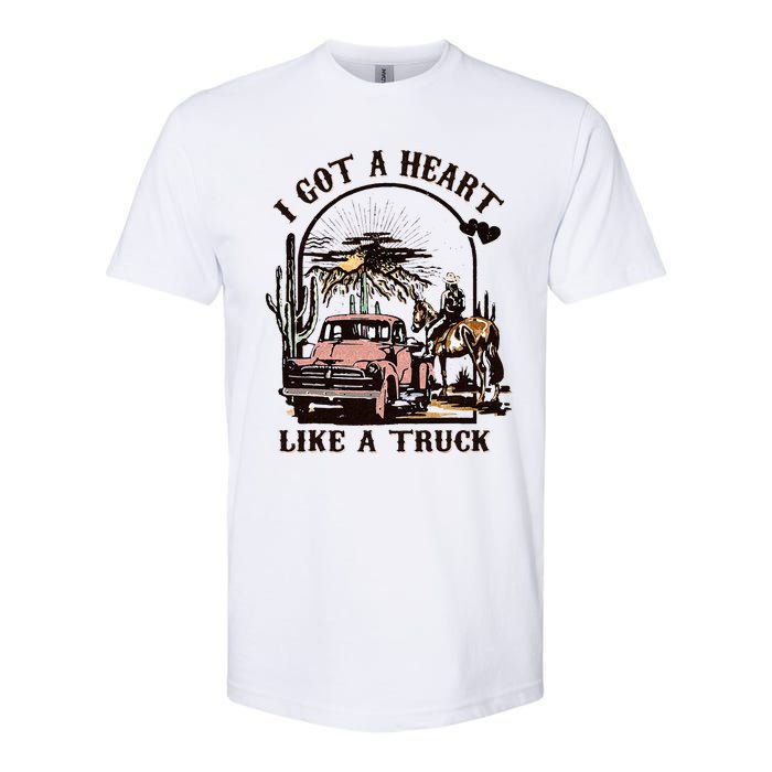 Western Sunset Cowgirl I Got A Heart Like A Truck Softstyle CVC T-Shirt