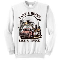 Western Sunset Cowgirl I Got A Heart Like A Truck Sweatshirt