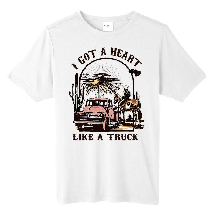 Western Sunset Cowgirl I Got A Heart Like A Truck Tall Fusion ChromaSoft Performance T-Shirt