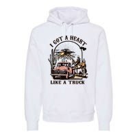 Western Sunset Cowgirl I Got A Heart Like A Truck Premium Hoodie